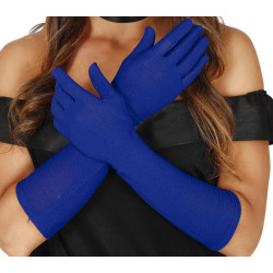 Rukavičky modré dlouhé